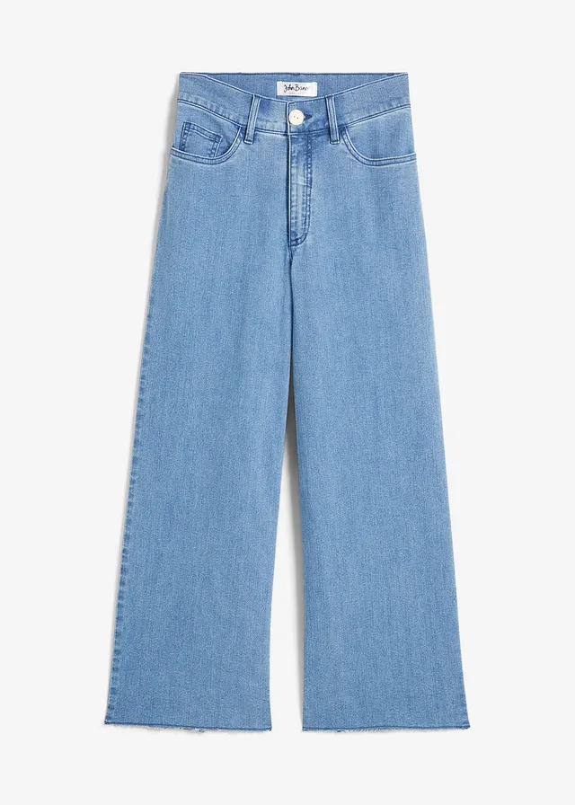Jean large, taille haute, raccourci