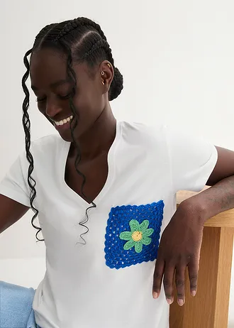 T-shirt z haftem • biały • sklep bonprix