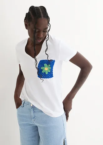 T-shirt z haftem • biały • sklep bonprix