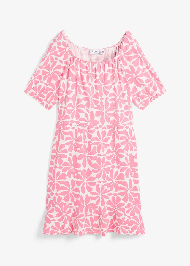 Rochie jerse cu decolteu în careu, bumbac