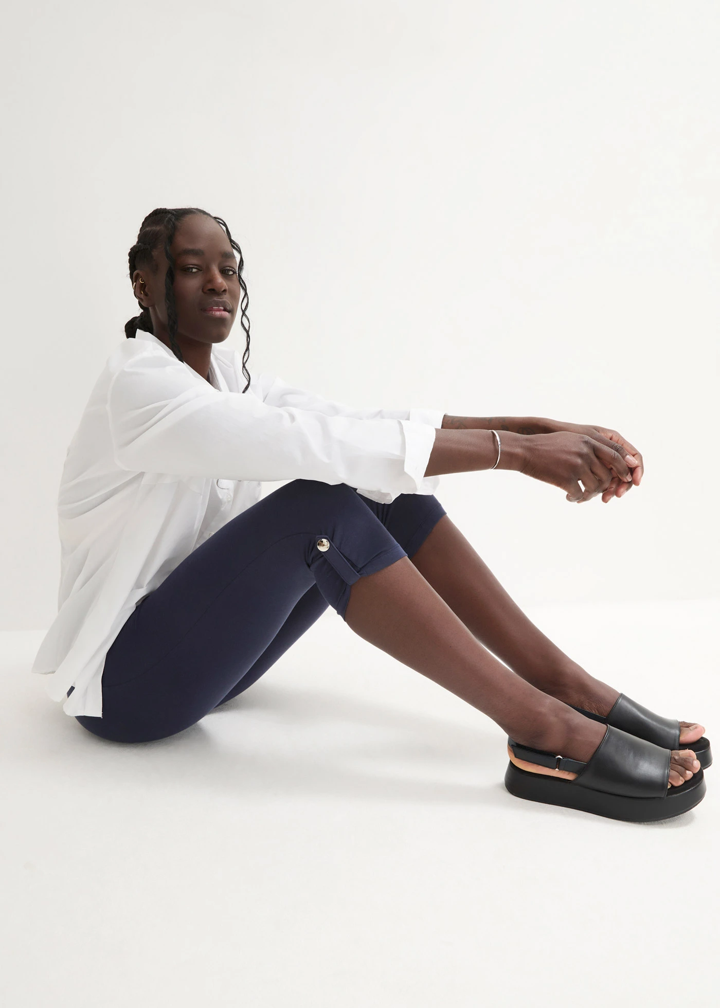 Legging 3/4 en coton • bleu foncé • Boutique bonprix