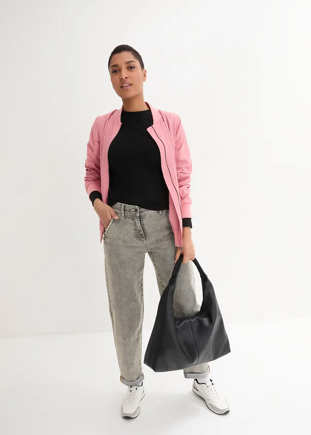 Jeans met vintage wassing, Kleur: grey denim