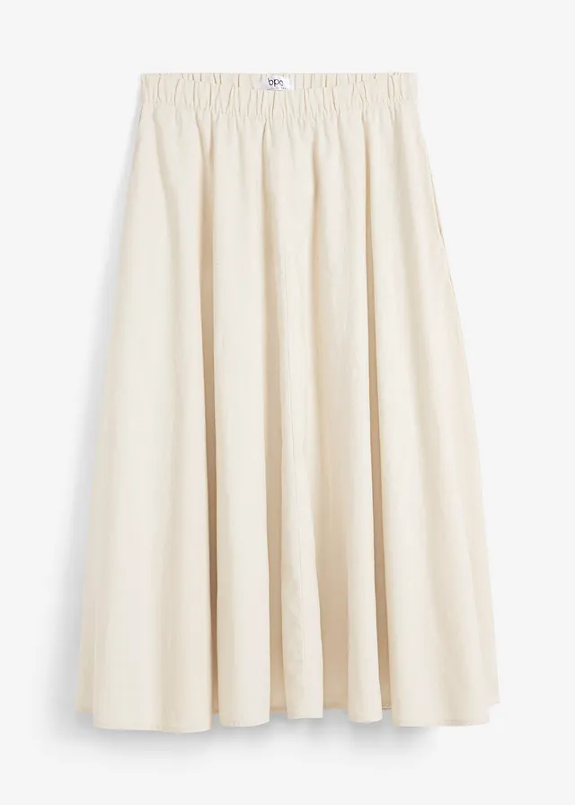 Midirok van een linnenmix • kiezelgrijs • bonprix online shop