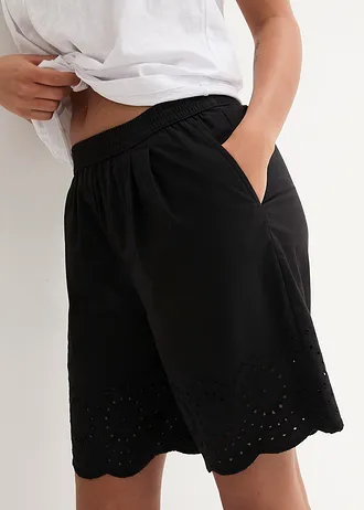 Šortky bez zapínání, z čisté bavlny • černá • bonprix obchod