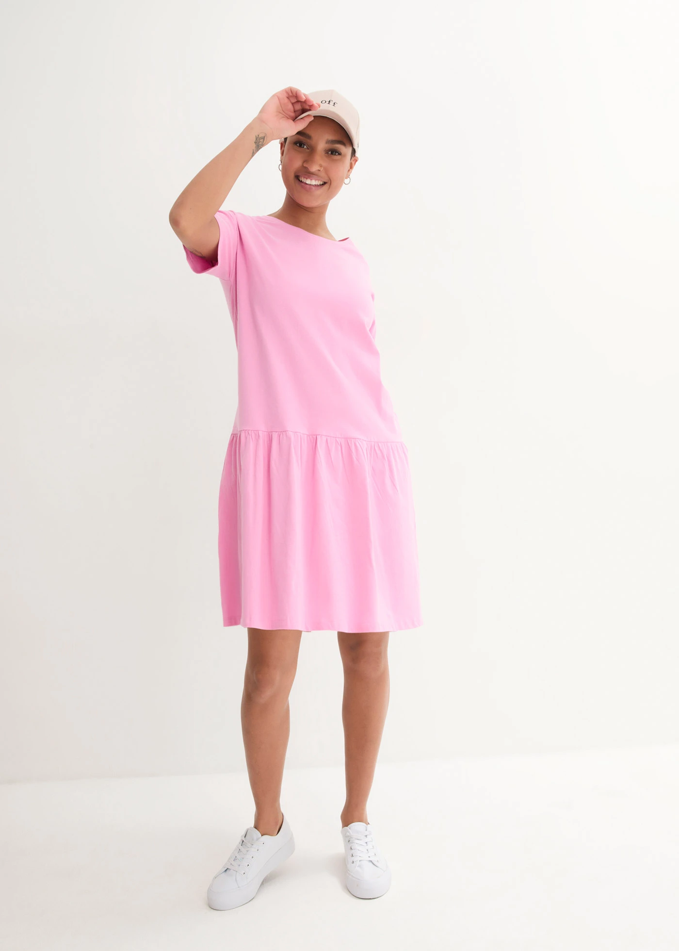 Korte shirtjurk van biologisch katoen • roze • bonprix online shop