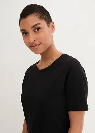 Korte shirtjurk van biologisch katoen • zwart • bonprix online shop