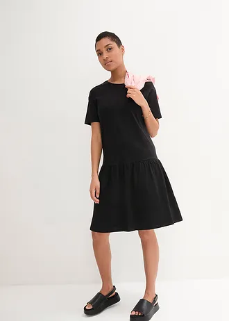 Korte shirtjurk van biologisch katoen • zwart • bonprix online shop
