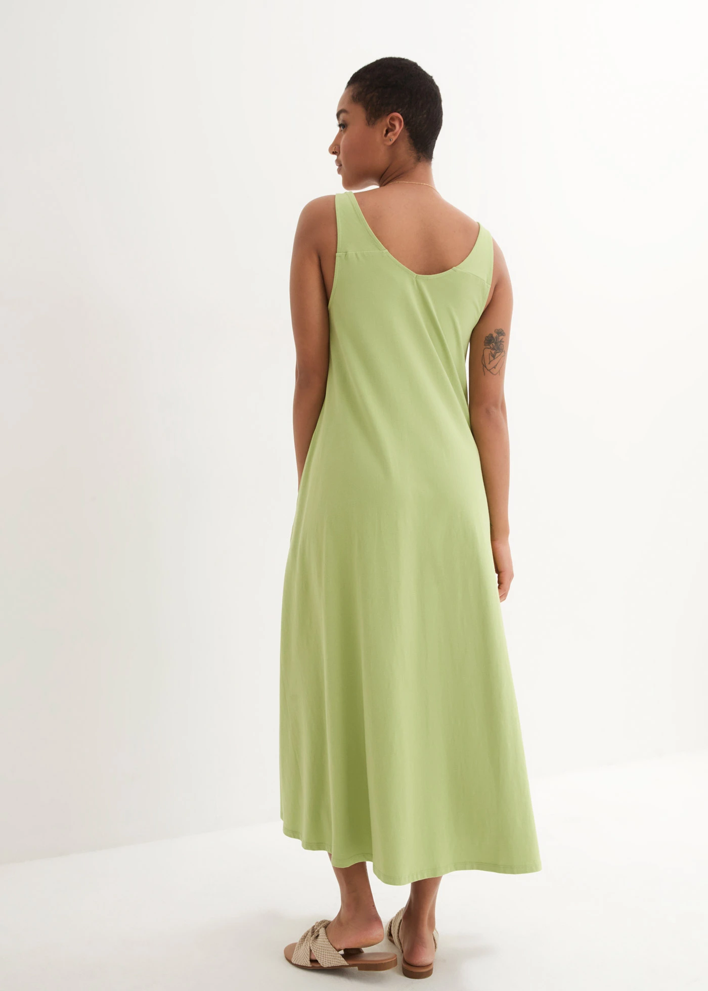 Jersey jurk van puur katoen • peergroen • bonprix online shop