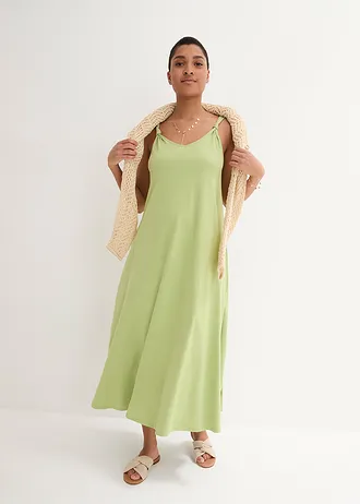 Jersey jurk van puur katoen • peergroen • bonprix online shop