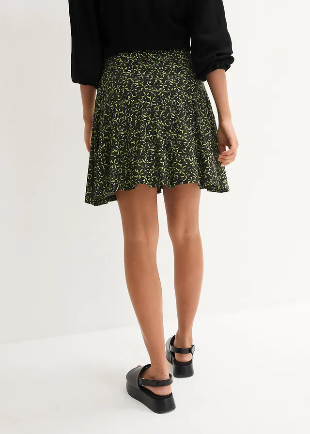Jupe-short en viscose douce • noir à fleurs • product-page.page-title-suffix