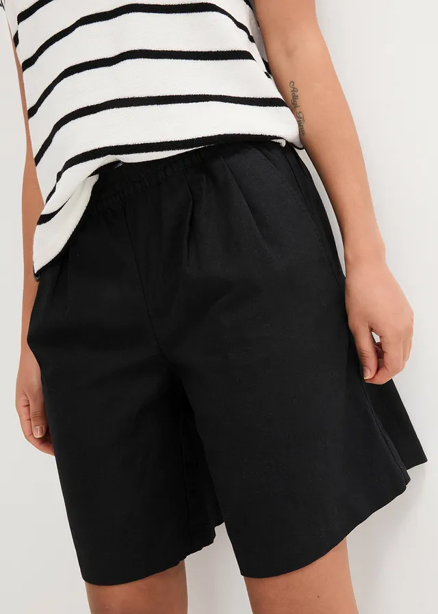 Bermuda en mélange lin et coton • noir • product-page.page-title-suffix