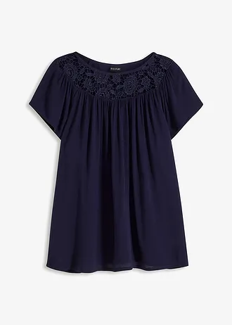 Blouse vn viscose, Kleur: donkerblauw
