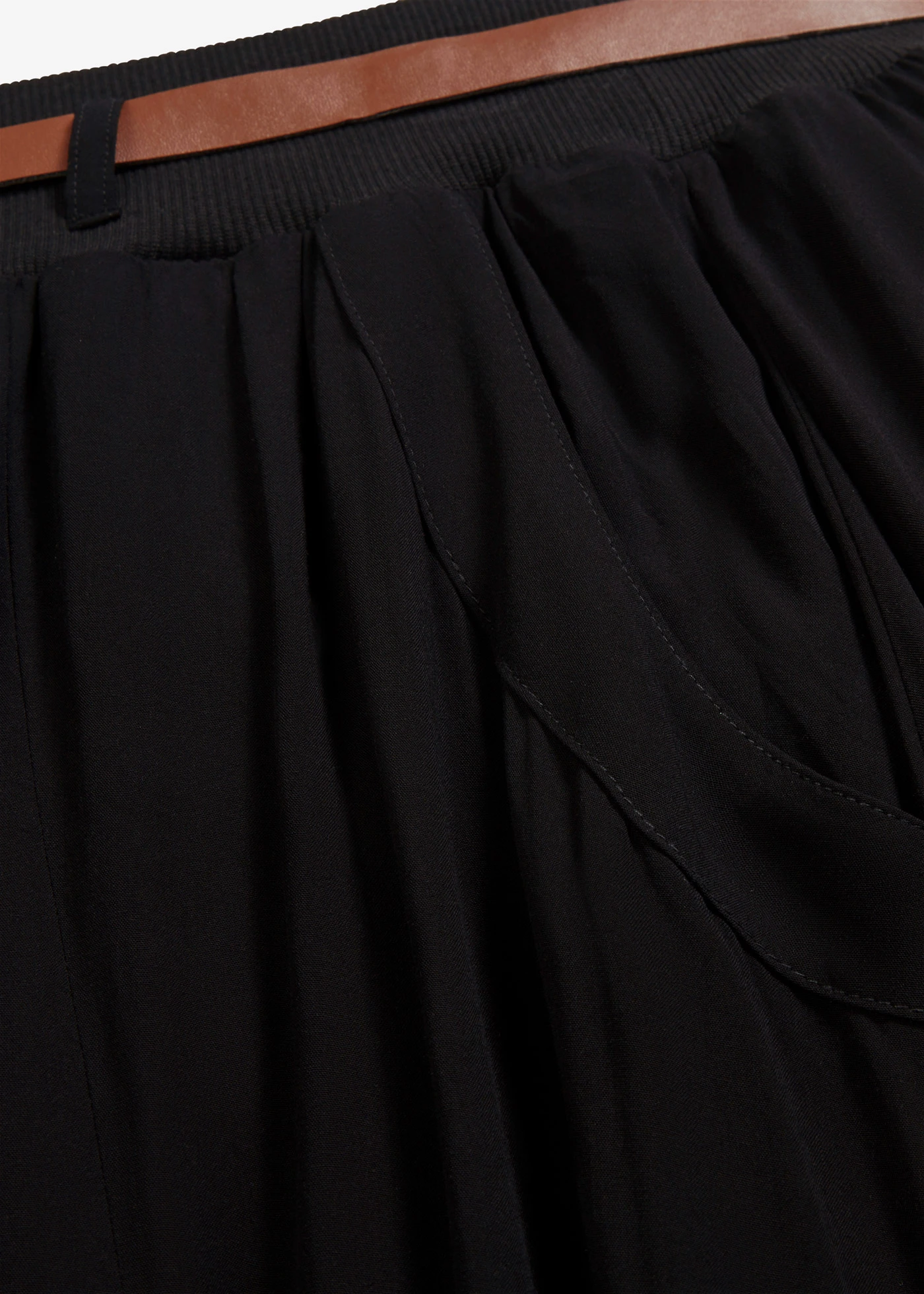 Fustă maxi cu curea (set/ 2 piese) • negru • magazin bonprix