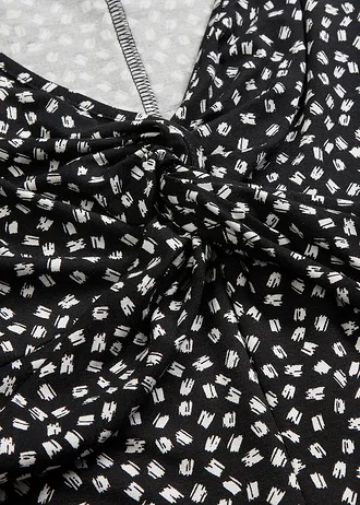 Robe en jersey viscose doux avec drapé • noir-blanc graphique • Boutique bonprix
