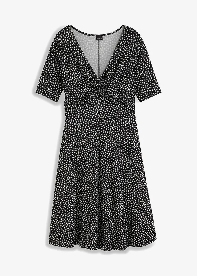 Rochie de jerse drapată, din amestec moale de viscoză