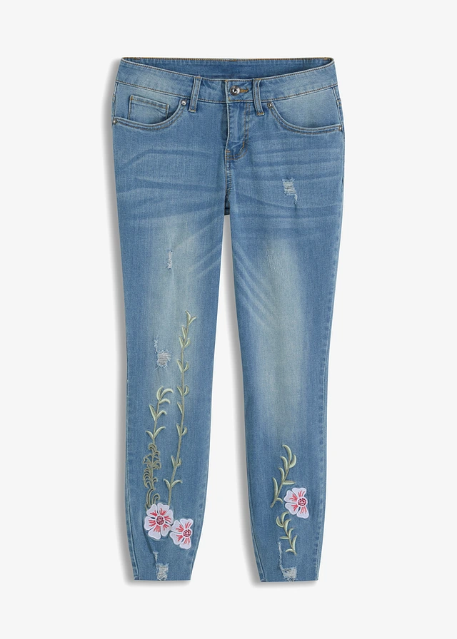 Skinny sztreccsfarmer, Low Waist, rövidített