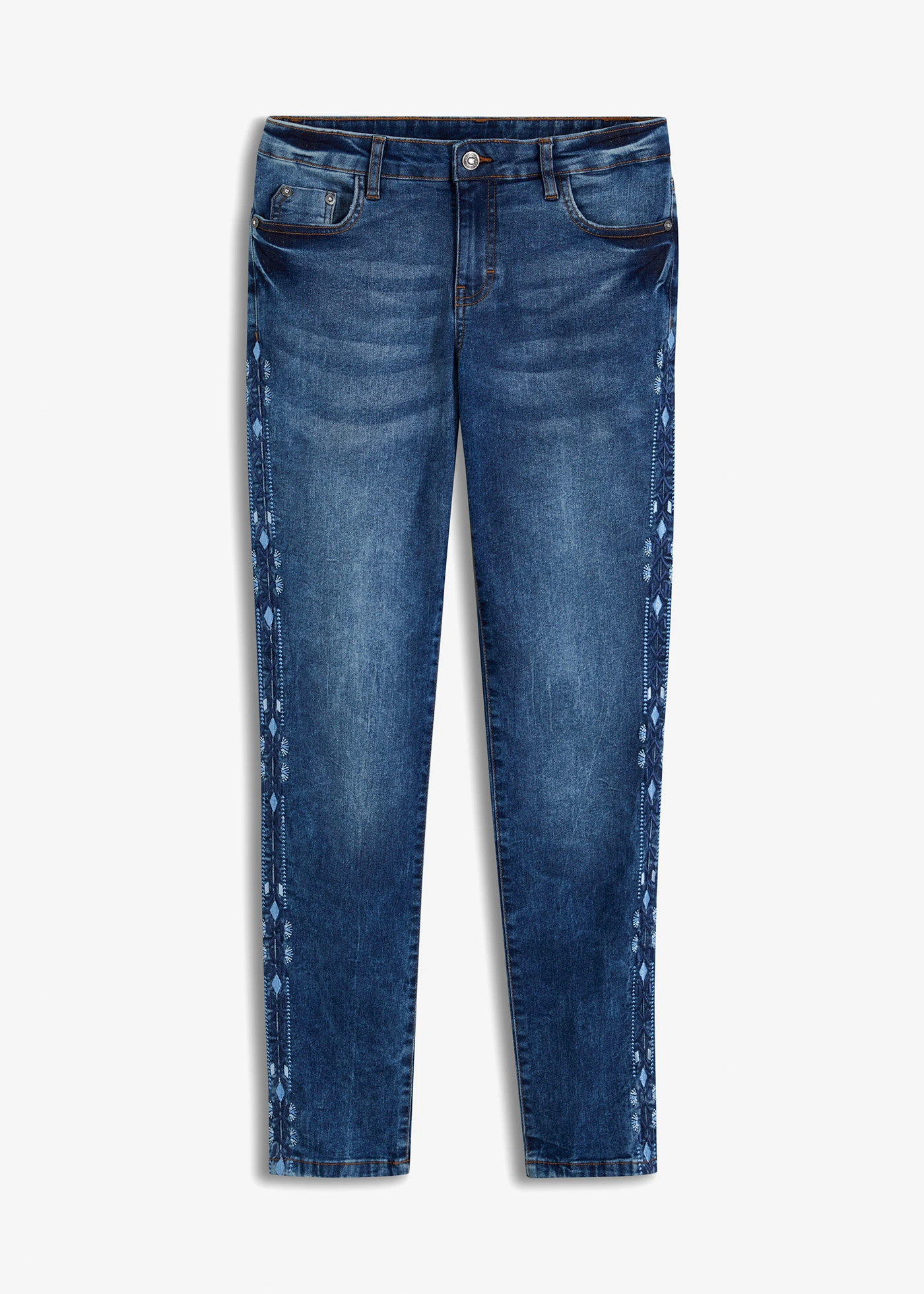 Strečové Skinny džíny, Mid Waist • modrý denim • bonprix obchod