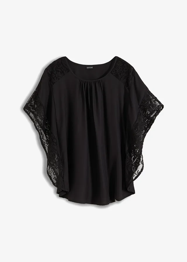 Blouse avec applications • noir • Boutique bonprix