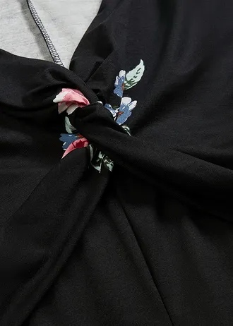 Robe en jersey viscose extensible • noir floral • Boutique bonprix