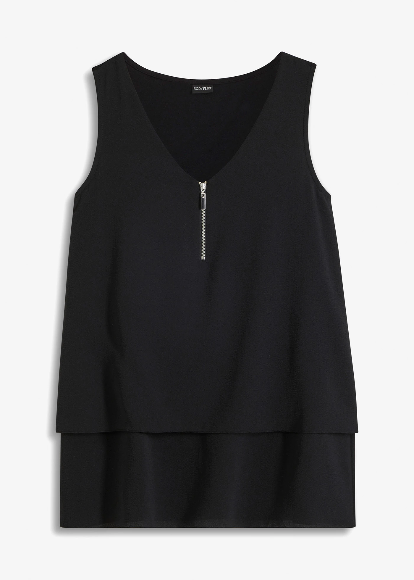 Top met rits • zwart • bonprix online shop