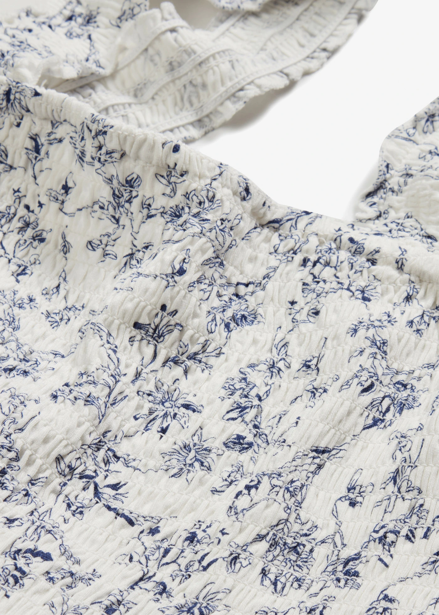 Šaty v délce midi • přírodní bílo-modrá s květy • bonprix obchod