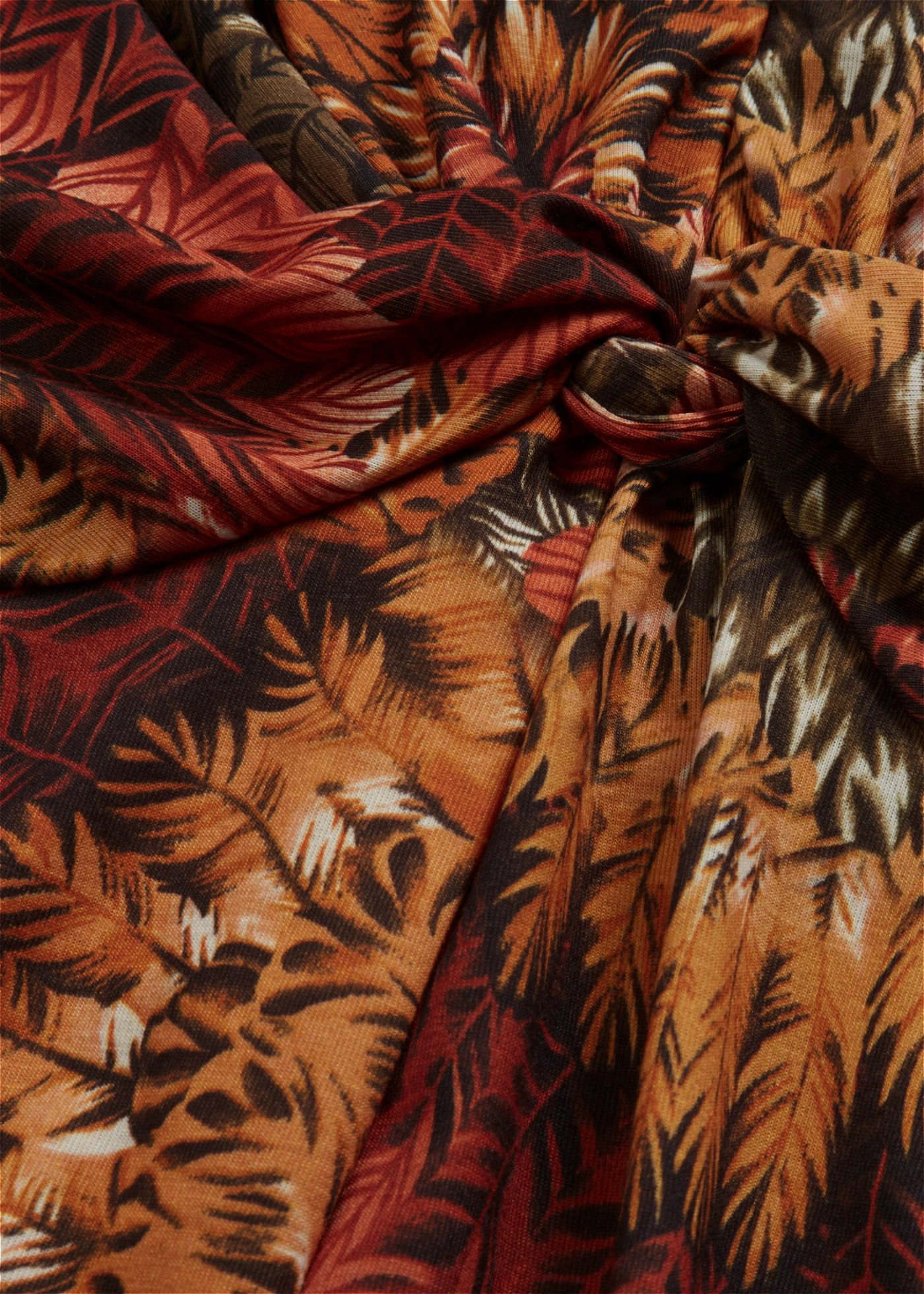 maxi jurk van jersey met print • bruin/olijfgroen met print • bonprix online shop