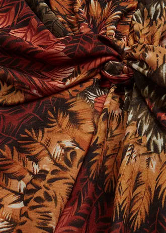 maxi jurk van jersey met print • bruin/olijfgroen met print • bonprix online shop