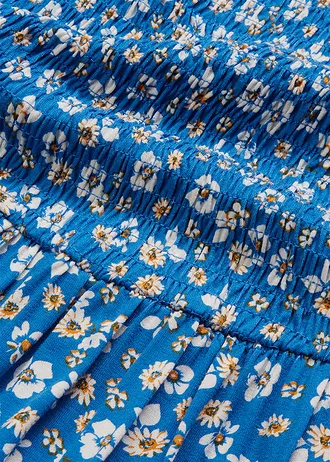 Dlouhé šaty z viskózové směsi • modro-přírodní bílá s květy • bonprix obchod