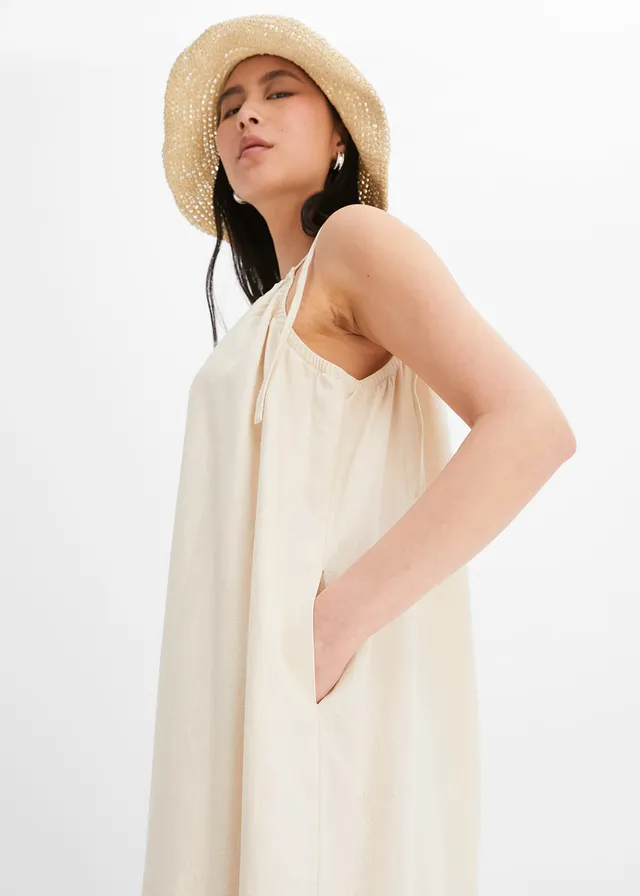 Combinaison aérienne en lin et viscose • beige sable • product-page.page-title-suffix