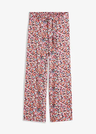 Pantalon palazzo taille élastique • orange-menthe floral • Boutique bonprix