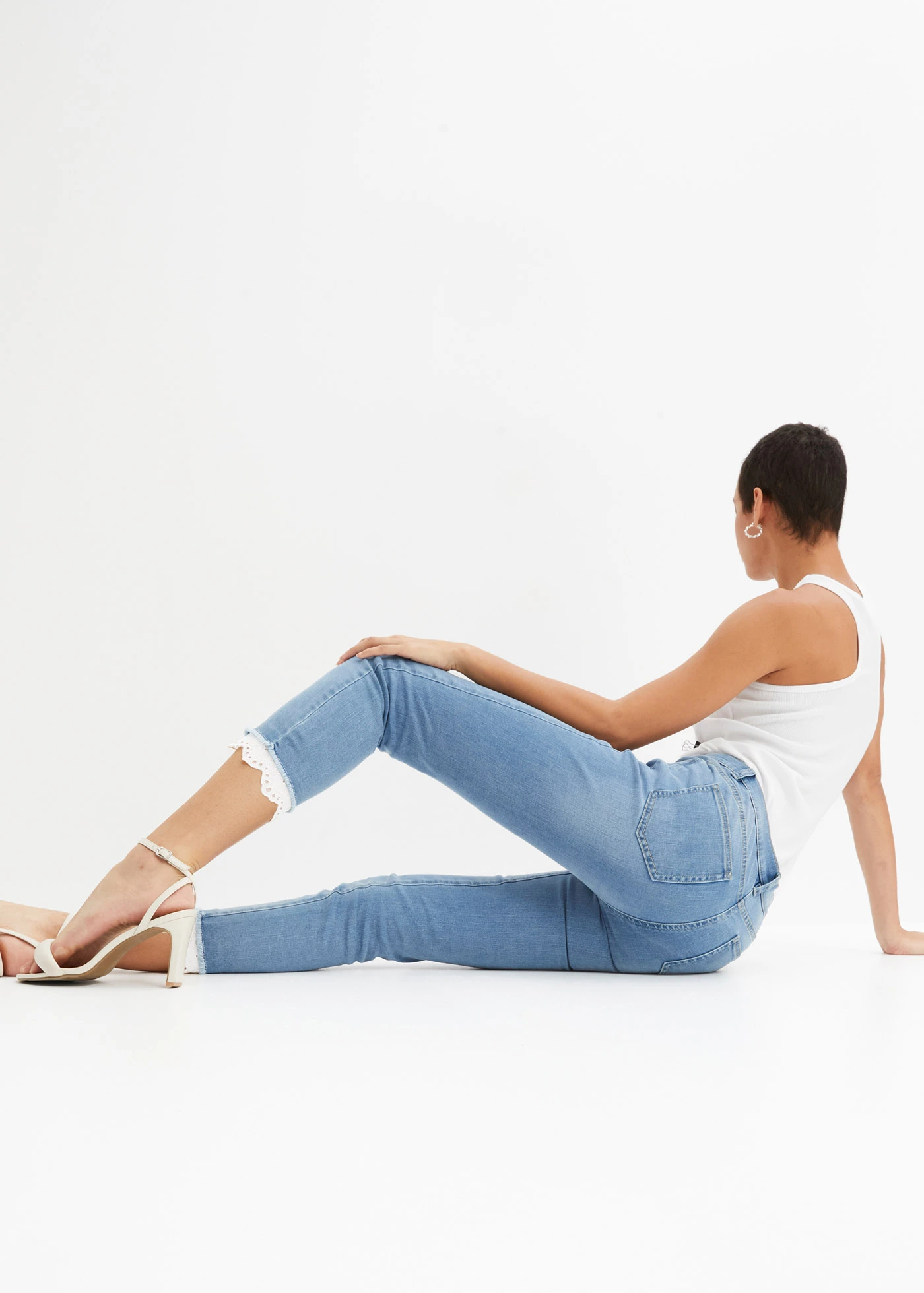 Strečové džíny s bordurou • modrá stone • bonprix obchod