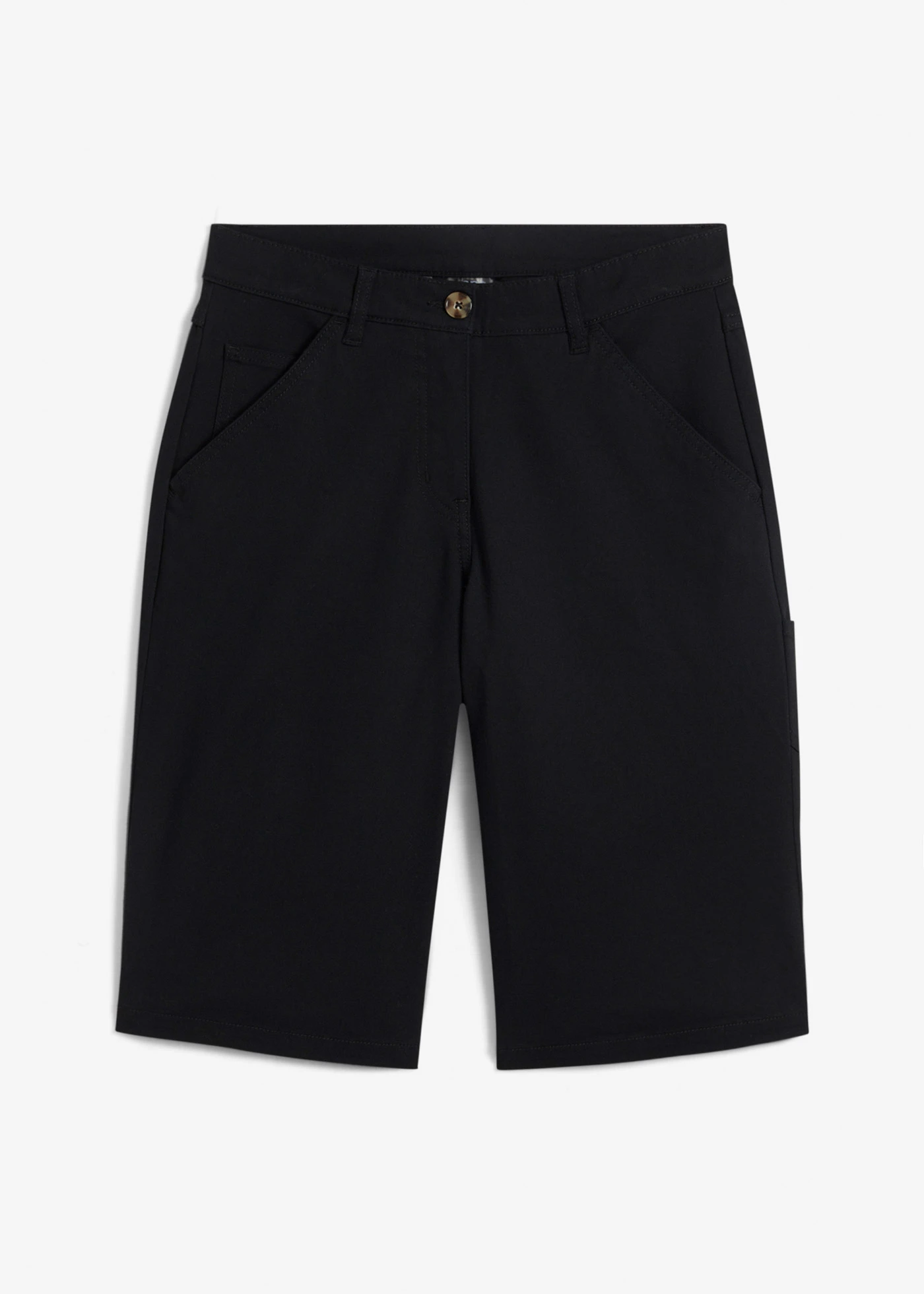 Bavlněné bermudy ke kolenům, s detaily ve stylu Utility • černá • bonprix obchod