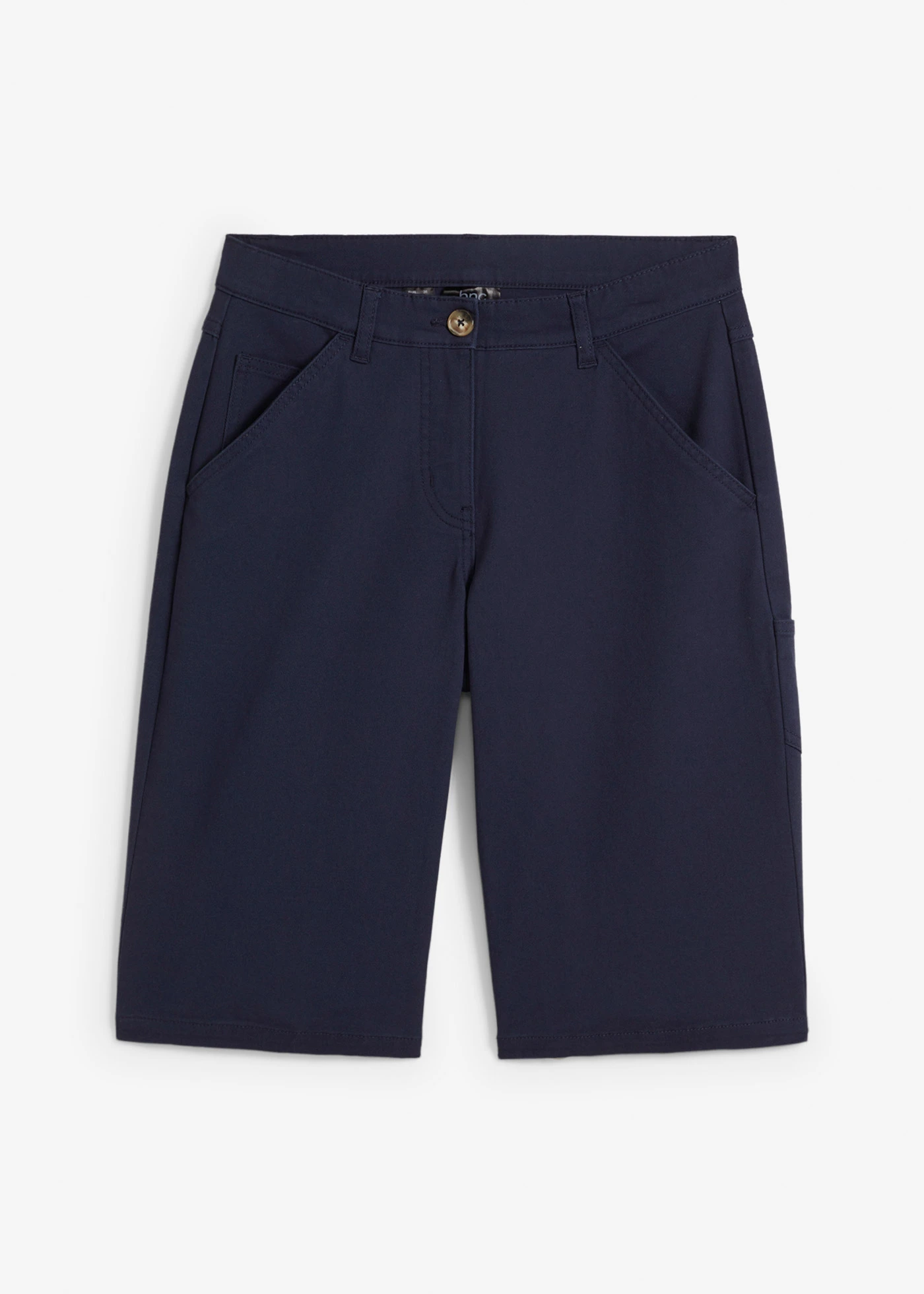 Bermudy, bavlnené, po kolená, Utility detaily • tmavomodrá • obchod bonprix