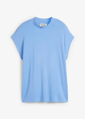 T-shirt en viscose douce, Couleur: bleu moyen