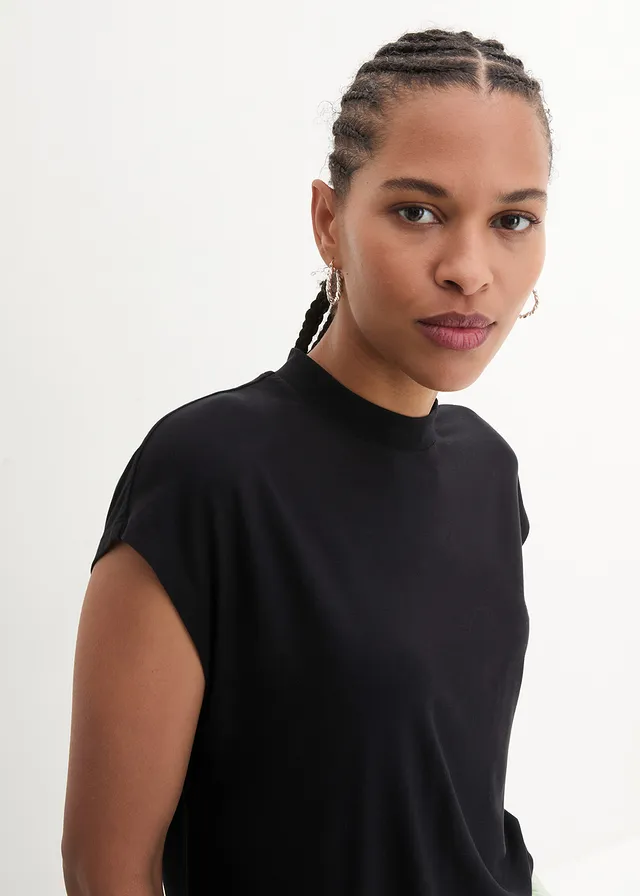 T-shirt van zachte viscose • zwart • product-page.page-title-suffix
