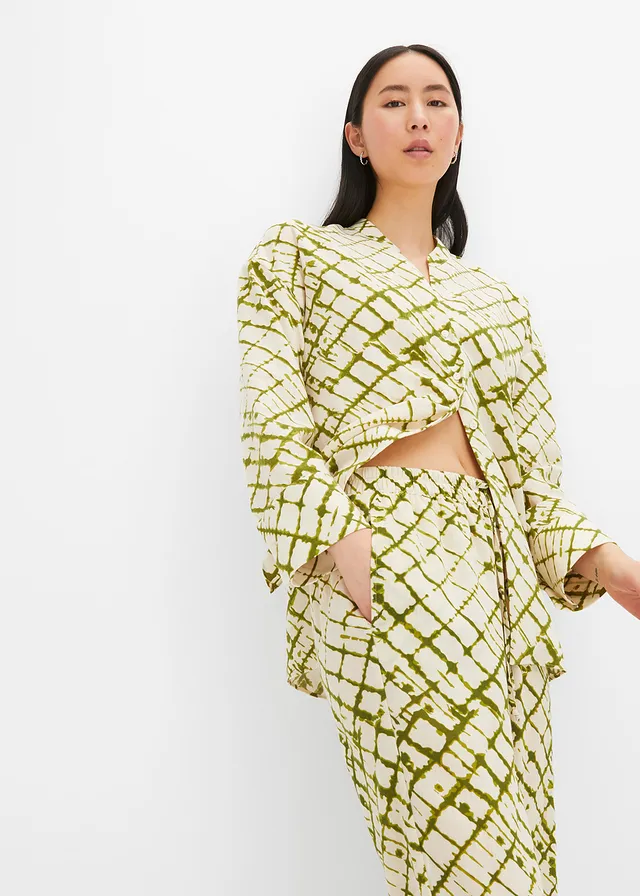 Wijde broek met print • donkermosgroen-naturel gedessineerd • product-page.page-title-suffix