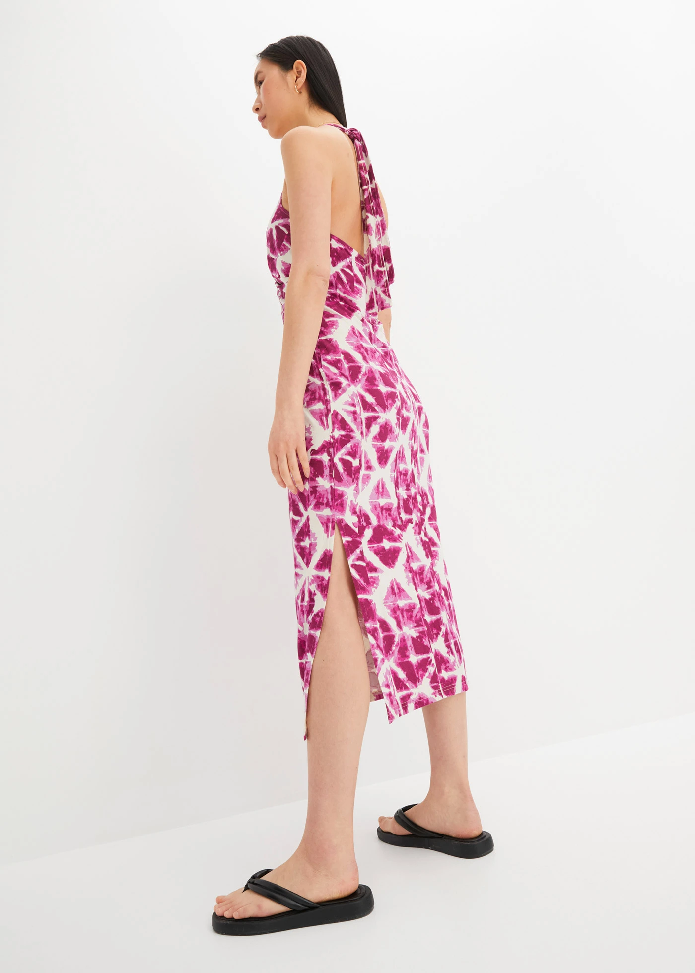 Halterjurk van jersey • ecru-violet • bonprix online shop