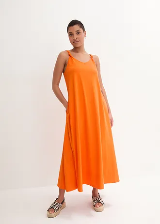 Robe en jersey 100% coton, Couleur: orange chaud