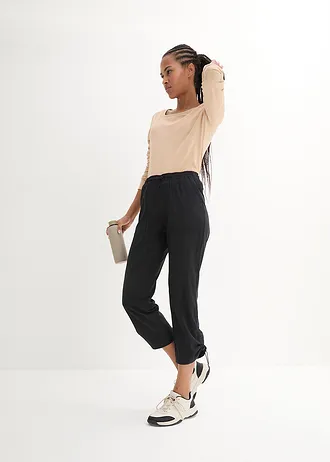 Sneldrogende outdoor broek met rijgkoordjes, Kleur: zwart