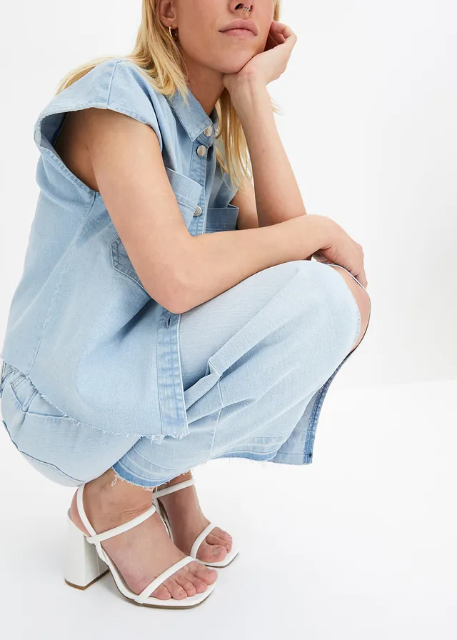 Midi spijkerrok met split • ijsblauw denim • product-page.page-title-suffix