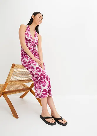 Halterjurk van jersey • ecru-violet • bonprix online shop