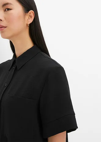 Blouse met borstzak en korte mouwen • zwart • bonprix online shop