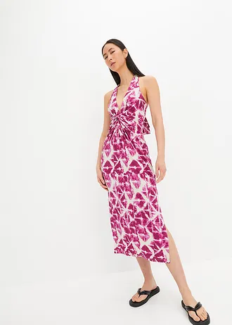 Halterjurk van jersey • ecru-violet • bonprix online shop