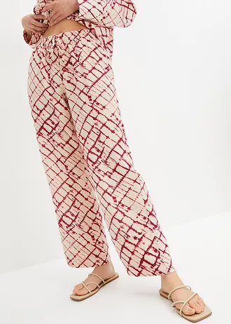 Wijde broek met print, Kleur: violet-naturel gedessineerd