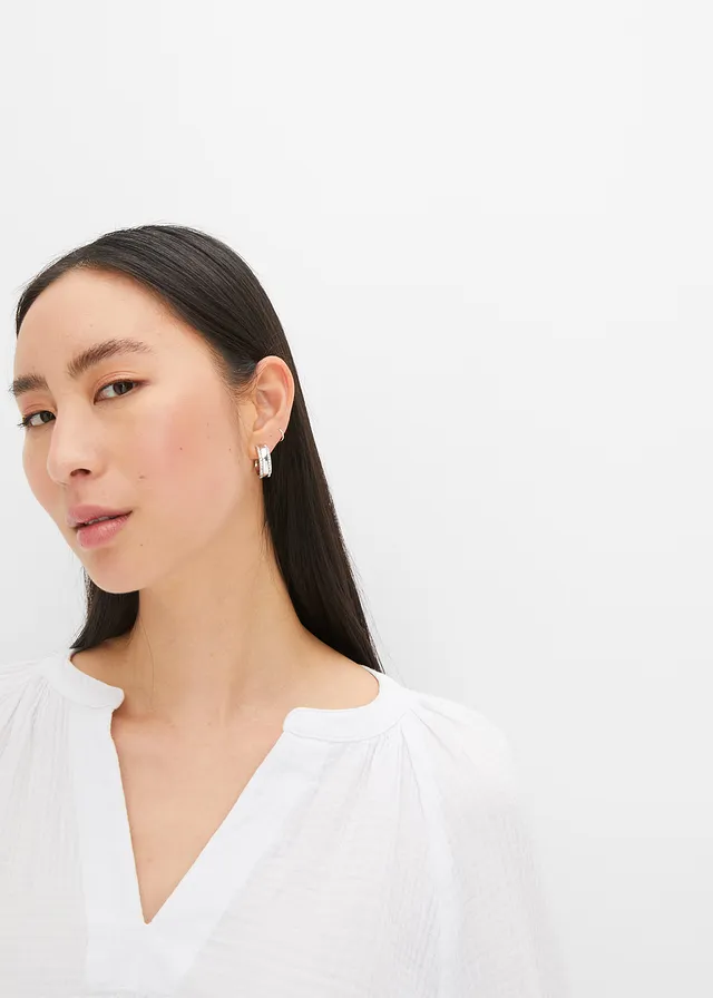 Oversized blouse van mousseline • wit • product-page.page-title-suffix