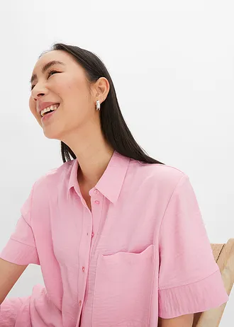 Blouse met borstzak en korte mouwen • roze • bonprix online shop