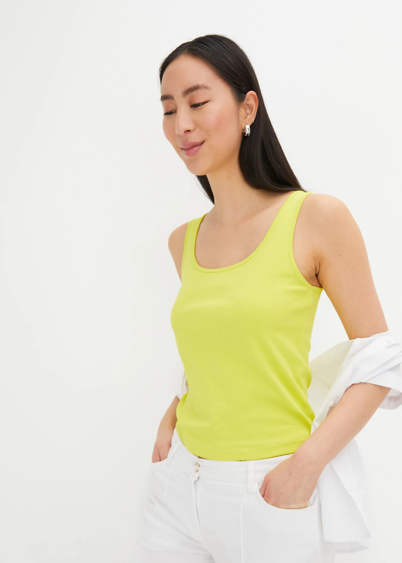 Top met brede schouderbandjes • limoengroen • bonprix online shop