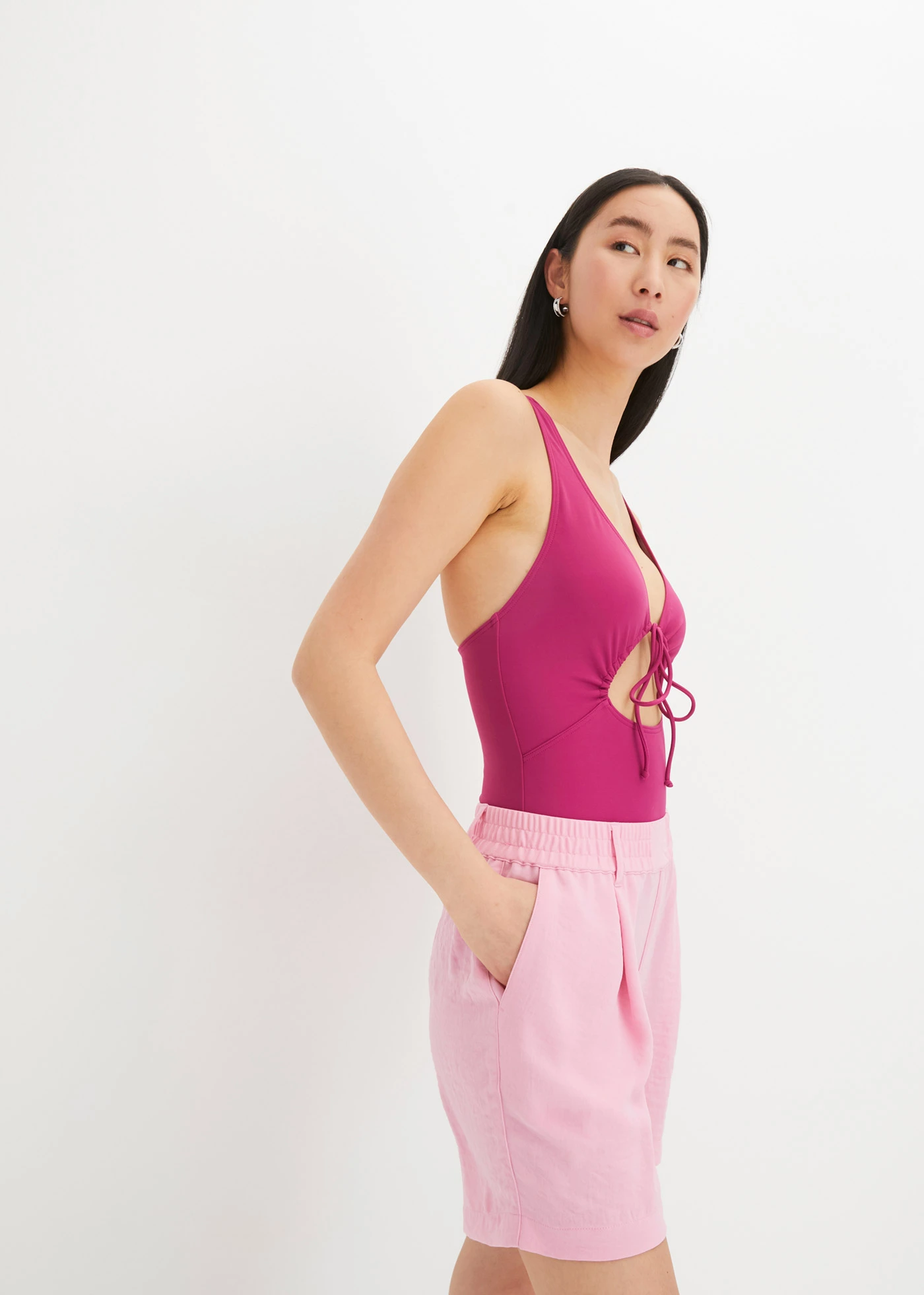 Bermuda à taille élastiquée • rose • Boutique bonprix