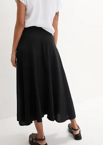 Midirok van een linnenmix • zwart • bonprix online shop