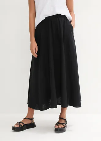 Midirok van een linnenmix • zwart • bonprix online shop